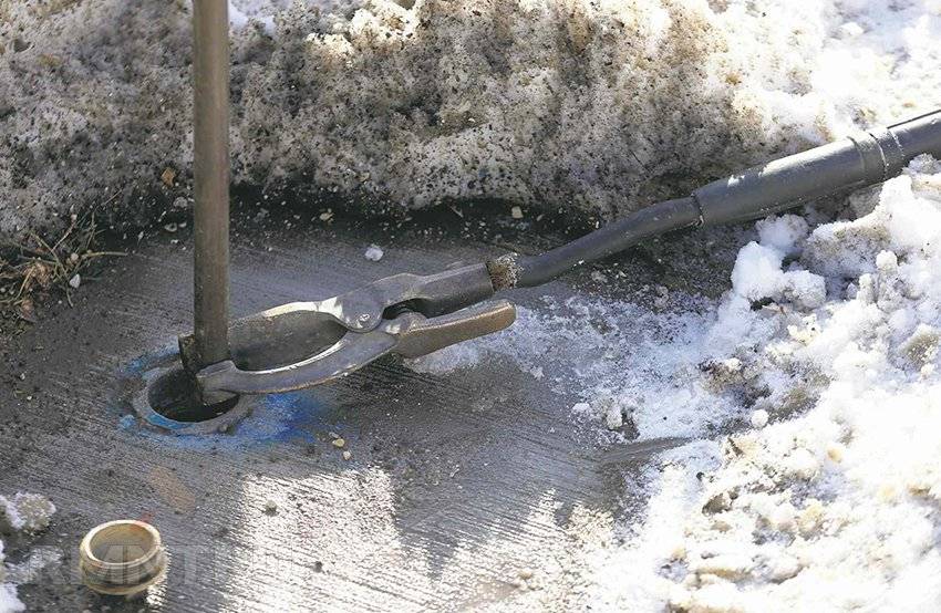 Разморозка трубы отвода воды септика в Обнинске